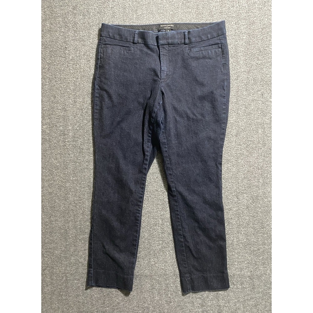 Banana Republic Crop Sloan Blue Pants Flat Front Mid Rise Women's Size 8